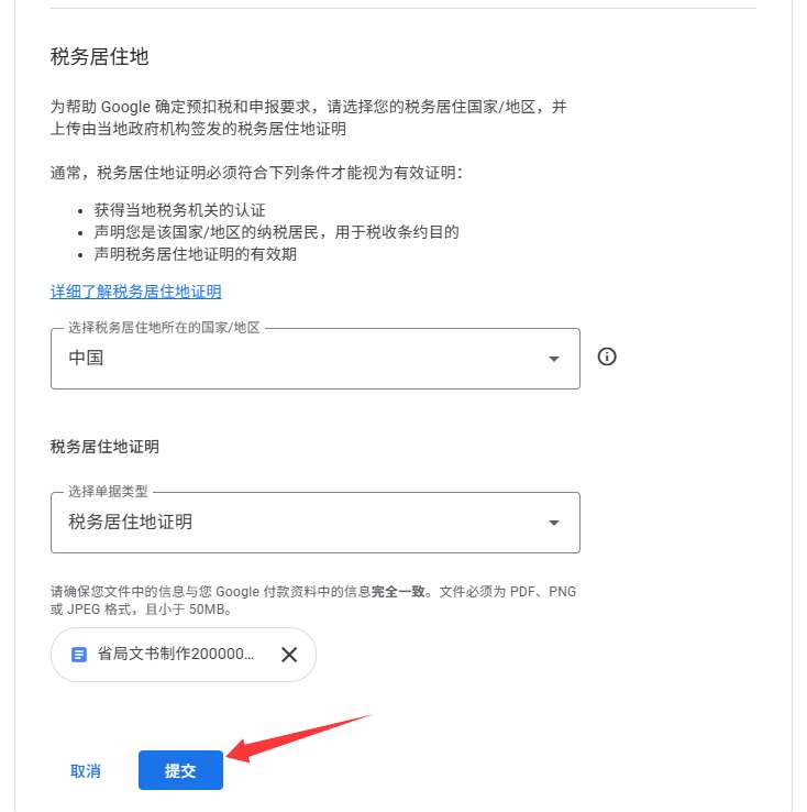 提交新加坡税务信息